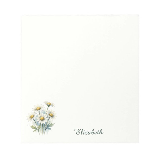 Bloco de Notas Daisy Nome Personalizado (Frente)
