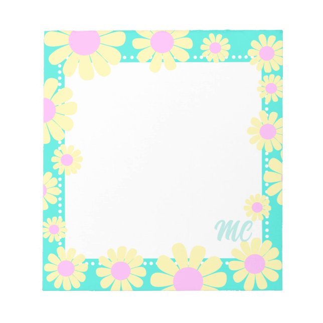 Bloco De Notas Daisy Yellow Aqua (Frente)