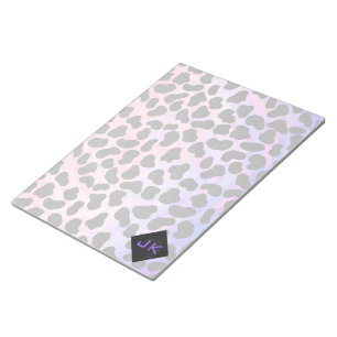 Bloco De Notas Dalmatiano Monograma Preto e Rosa
