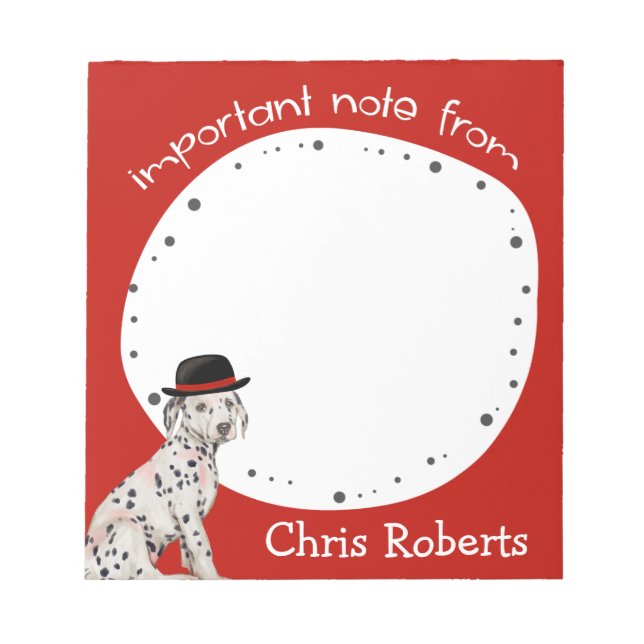 Bloco De Notas Dalmationr Black Hat Dog List (Frente)