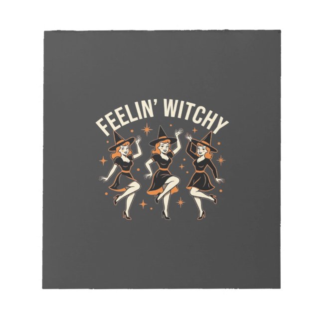 Bloco De Notas Dança de Bruxa de Halloween Feelin 'Witchy (Frente)
