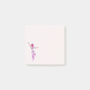 Bloco De Notas Dançarina rosa-escura com cabelo rosa