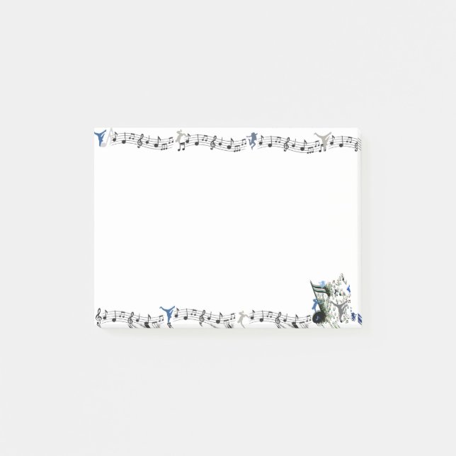 Bloco De Notas Dance Genres silhuetas e Postas musicais (Frente)