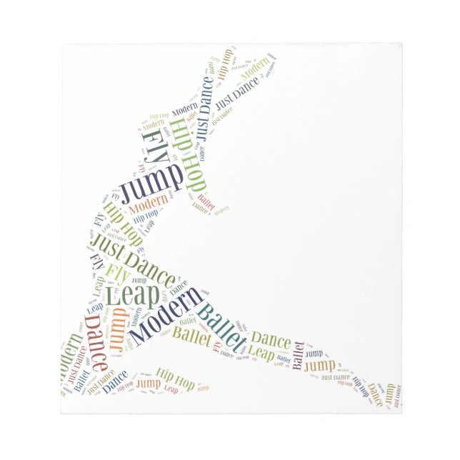 Bloco De Notas Dance Word Cloud (Frente)