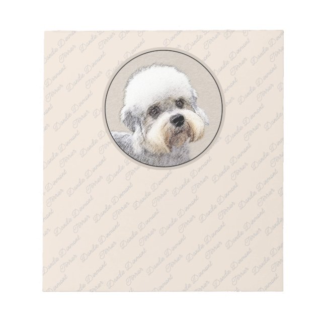 Bloco De Notas Dandie Dinmont Terrier pintando pintura original d (Frente)