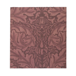 Bloco De Notas Dark Red Acanthus Leaves (por William Morris)