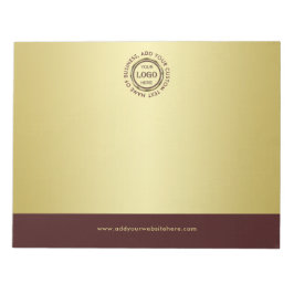 Bloco De Notas Dark-red gold design,Logo or Photo in gold circle,