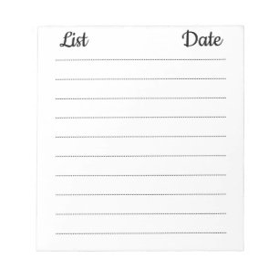 Bloco De Notas Data da Lista
