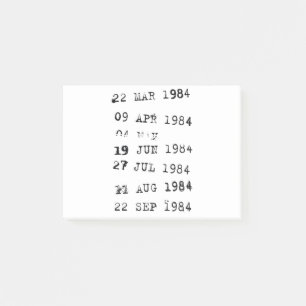 Bloco De Notas Data de vencimento dos carimbos da biblioteca 1984