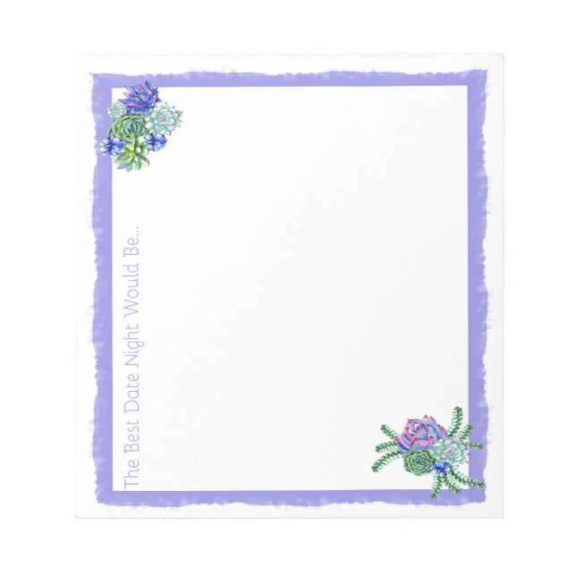 Bloco De Notas Data Noite Ideia Página de Nota (Frente)