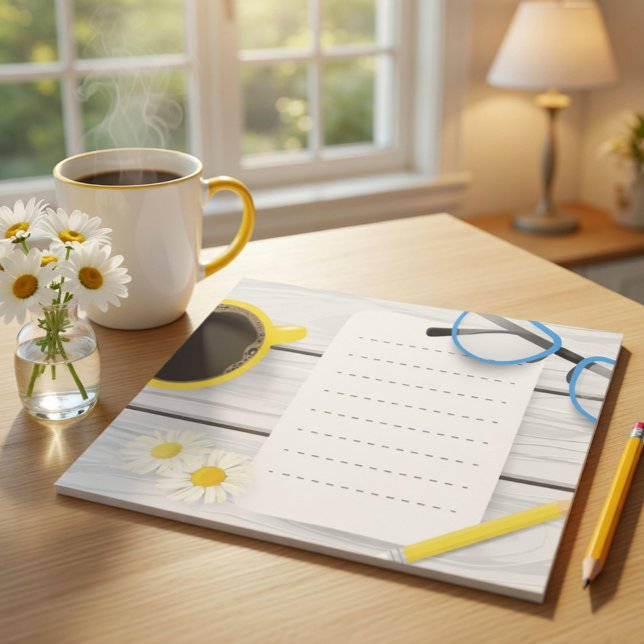 Bloco de Notas de 40 páginas Charming Desk com Caf (Criador carregado)