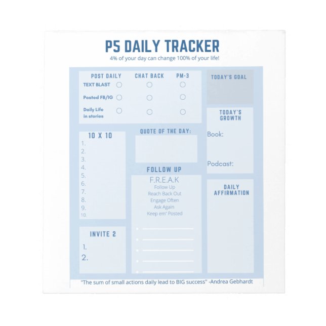 Bloco de notas de 5,5" x 6" - 40 páginas (Frente)