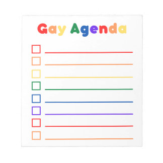 Bloco de notas de agenda gay