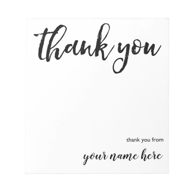 Bloco de Notas de Agradecimento Personalizado (Frente)
