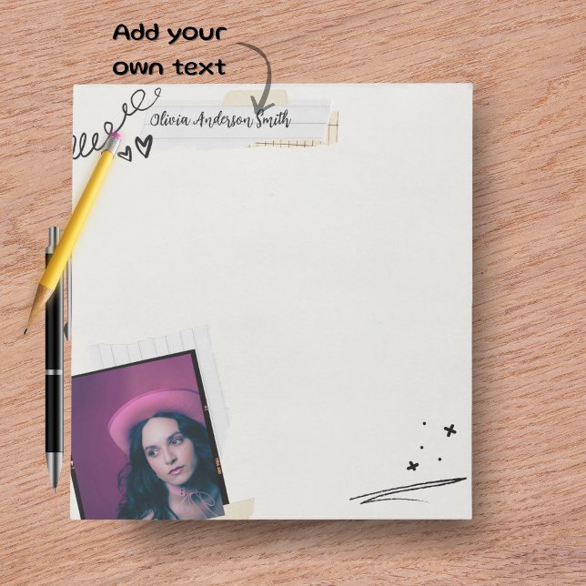 Bloco de Notas de Álbum de Recortes | Presente Per (Scrapbook Notepad | Custom Photo & Name Gift)