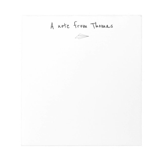 Bloco de notas de avião em papel simples (Frente)