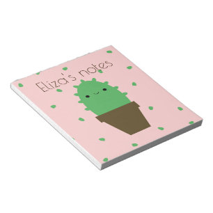 Bloco de notas de cacto-kawaii
