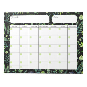 Bloco de Notas de Calendário de Folhagem