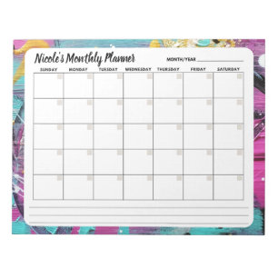 Bloco de Notas de Calendário Mensal abstrato