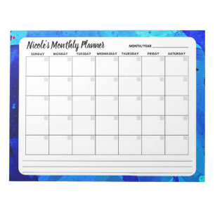Bloco de Notas de Calendário Mensal com Abstrato d