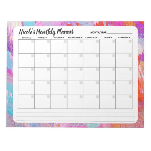Bloco de notas de calendário mensal do Abstrato bo