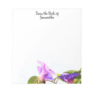 Bloco de notas de carta com flores de Ipomoea