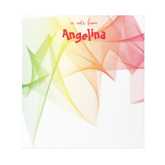 Bloco de notas de carta com respingo amarelo verme (Frente)