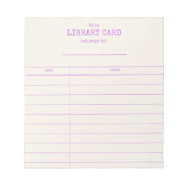 Bloco de Notas de Cartão de Biblioteca Antiga para