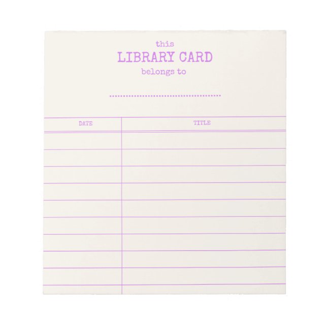 Bloco de Notas de Cartão de Biblioteca Antiga para (Frente)