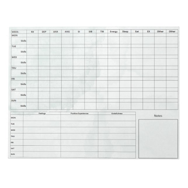 Bloco de Notas de Cartão Leiteiro DBT - Mármore Ve (Frente)