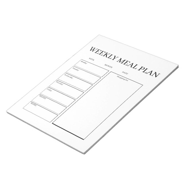 Bloco de Notas de Compras do Planejador de Refeiçõ (Inclinado)