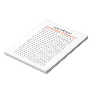 Bloco de Notas de Controlador de Tarefas Semanais