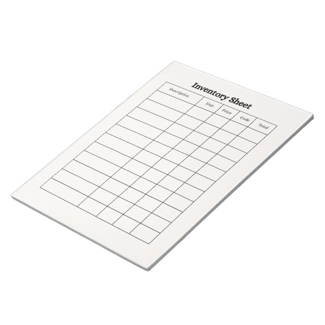 Bloco de Notas de Controle de Inventário (Inclinado)