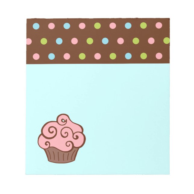 Bloco de notas de Cupcake rosa (Frente)
