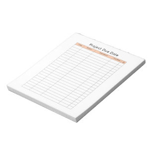 Bloco de Notas de Data de Vencimento do Projeto Es