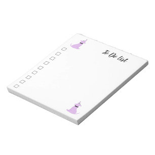 Bloco de notas de desenho animado de cachorro roxo