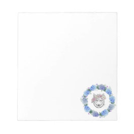 Bloco de notas de Design Wolf Blue Hydrangea