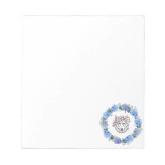 Bloco de notas de Design Wolf Blue Hydrangea