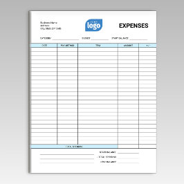 Bloco de Notas de Despesas Empresariais com Logoti