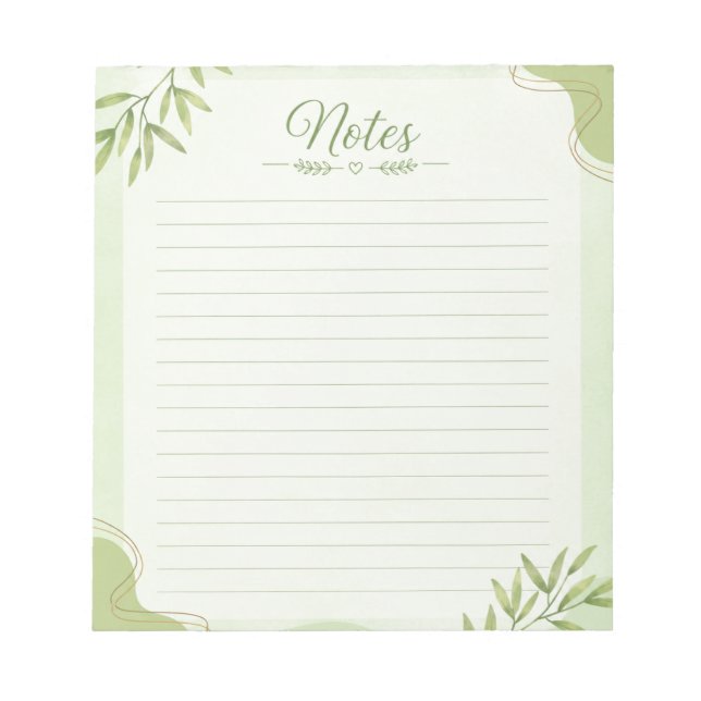 Bloco de Notas de Escrita Minimalista Folha (Frente)