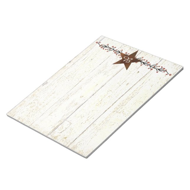 Bloco de notas de estrelas e bagas enferrujadas (Inclinado)