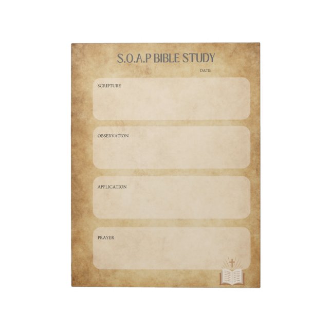 Bloco de Notas de Estudo Bíblico SOAP (Invertido)