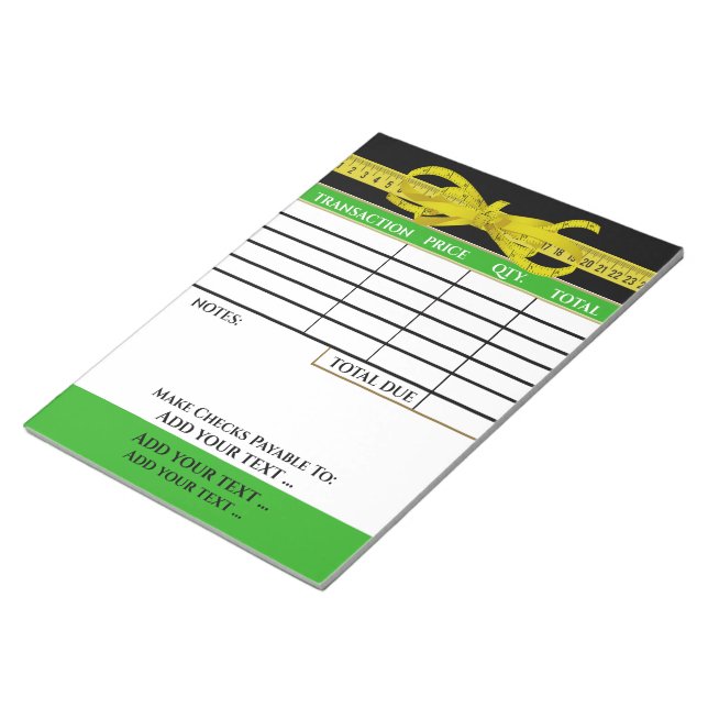 Bloco de Notas de Fatura (Inclinado)