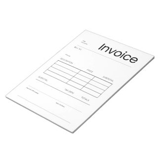 Bloco de Notas de Fatura Minimalista