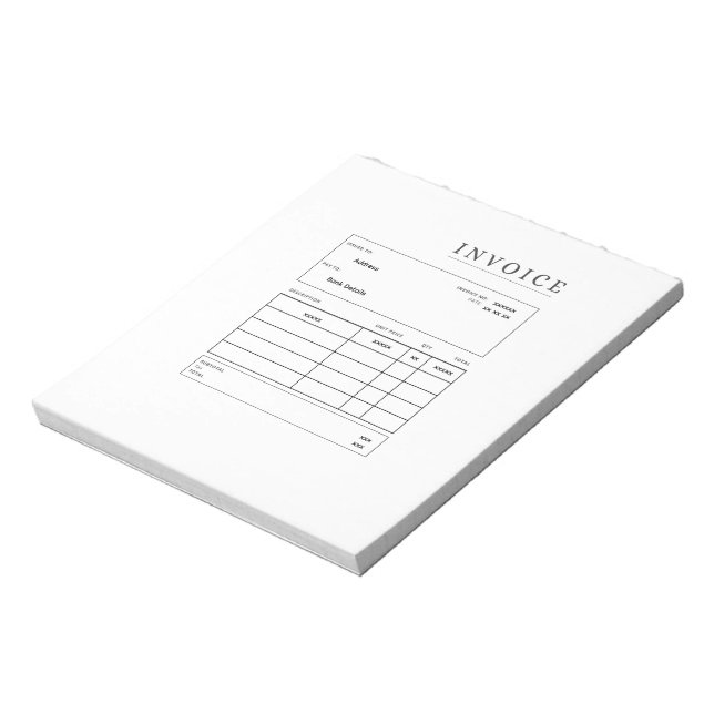 Bloco de notas de fatura totalmente personalizável (Invertido)
