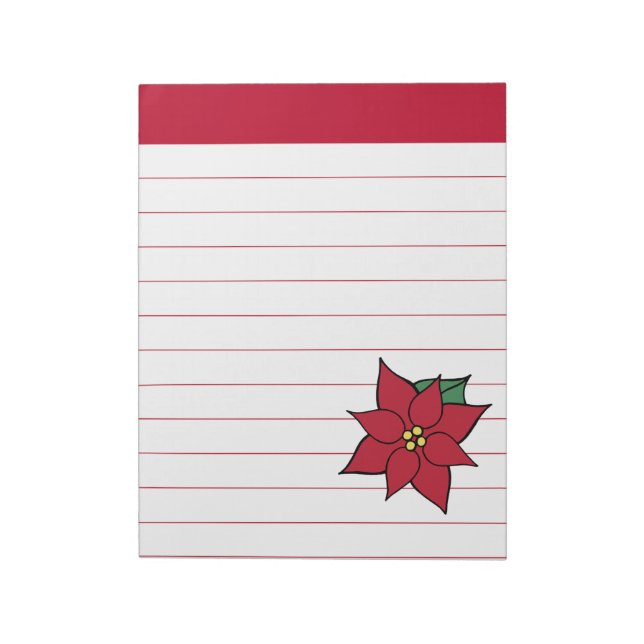 Bloco de Notas de Férias Grande Poinsettia (Invertido)