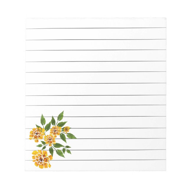 Bloco de Notas de Flores Amarelas (Frente)