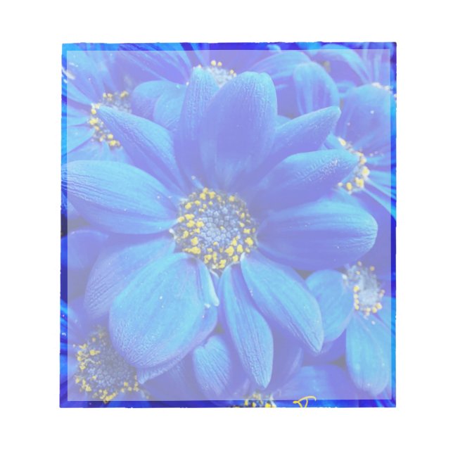 bloco de notas de flores azuis (Frente)