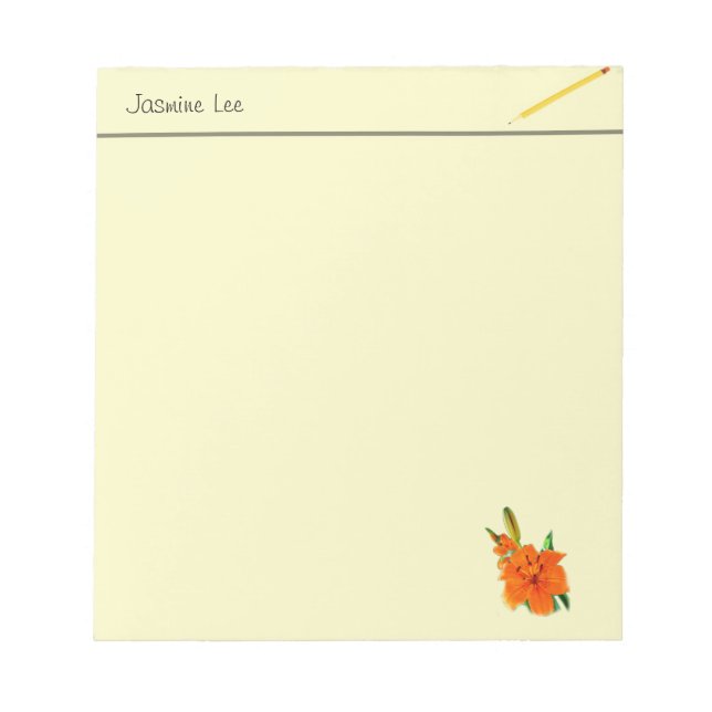 bloco de notas de flores de lírio dourado (Frente)
