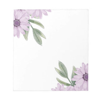 Bloco de notas de flores roxas